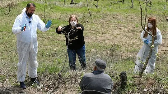 Yaşlı Çiftçinin Bağı ve Meyve Ağaçları Budandı