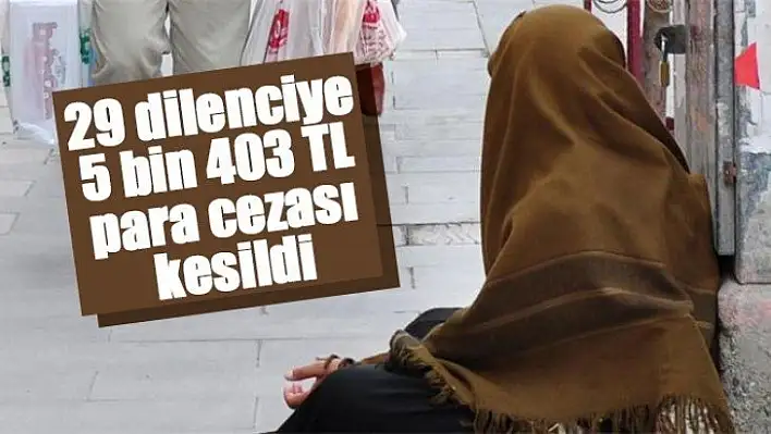 29 dilenciye 5 bin 403 TL para cezası kesildi