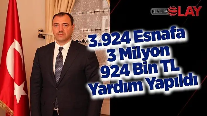 3.924 Esnafa 3 Milyon 924 bin TL Yardım Yapıldı