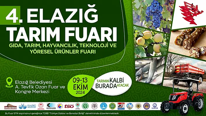 4. Elazığ Tarım Fuarı 9-13 Ekim'de düzenlenecek