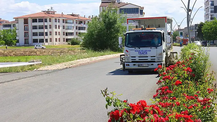 Asfaltlama, yol çizgi, yaya çizgisi ve işaret çalışmaları devam ediyor