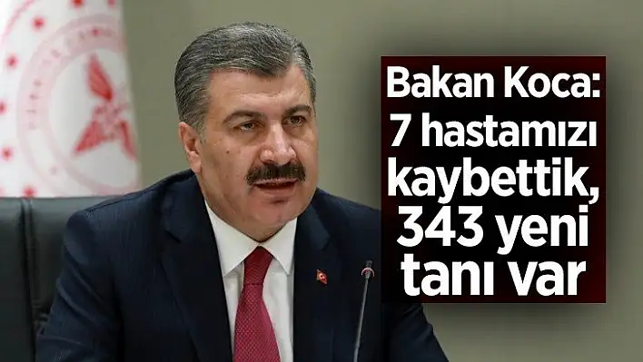 Bakan Koca: 7 hastamızı kaybettik, 343 yeni tanı var