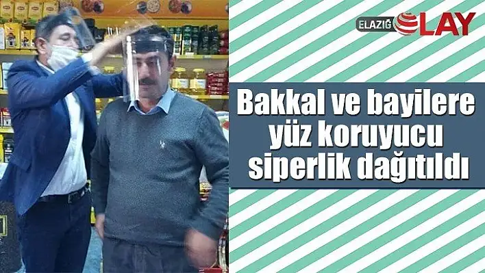 Bakkal ve bayilere yüz koruyucu siperlik dağıtıldı