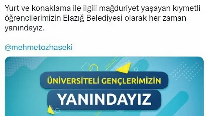 Başkan Şerifoğulları'ndan üniversite öğrencilerine destek