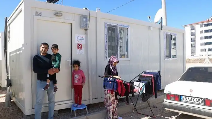 Deprem bölgesi Elazığ'da, konteyner evlerde yaşam