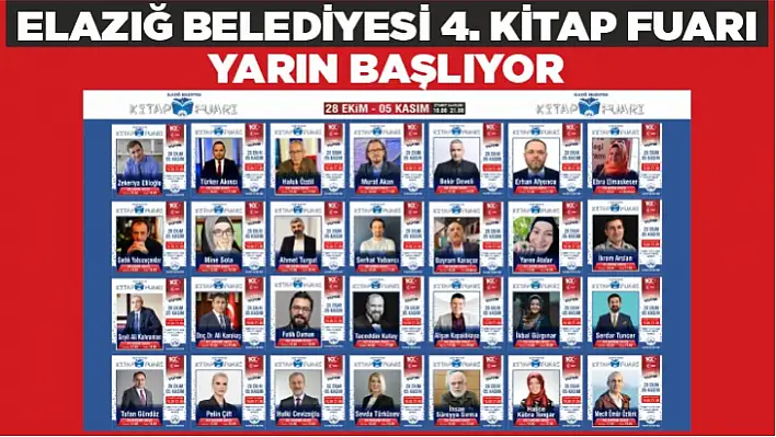 ELAZIĞ BELEDİYESİ 4. KİTAP FUARI YARIN BAŞLIYOR