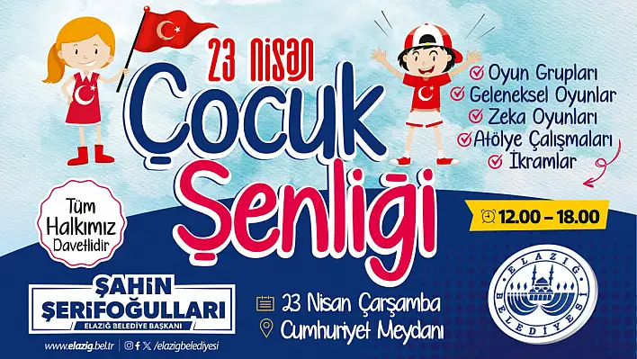 Elazığ Belediyesi'nden 23 Nisan Çocuk Şenliği