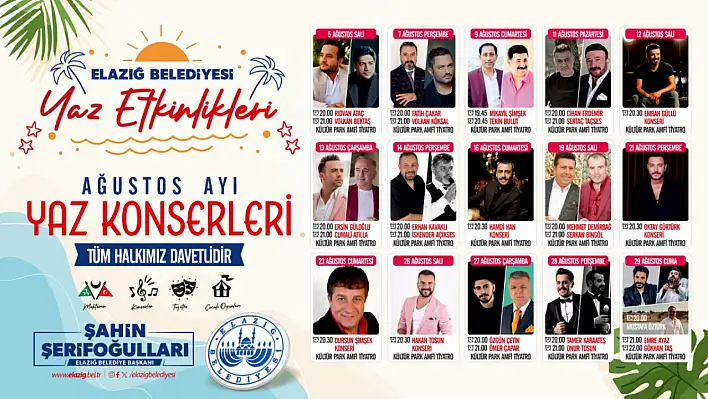 Elazığ Belediyesi'nden müzik ziyafeti sürüyor