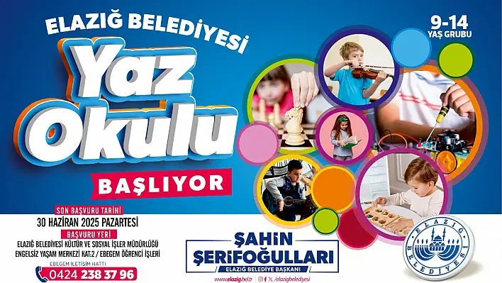 Elazığ Belediyesi yaz okulu başlıyor