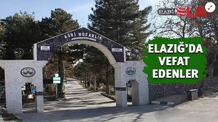 Elazığ'da 1 Ekim 2020 tarihinde vefat edenler