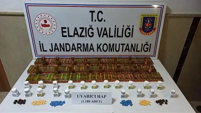 Elazığ'da bin 308 adet uyarıcı hap ele geçirildi