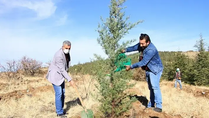 Elazığ'da eğitimciler fidan dikti