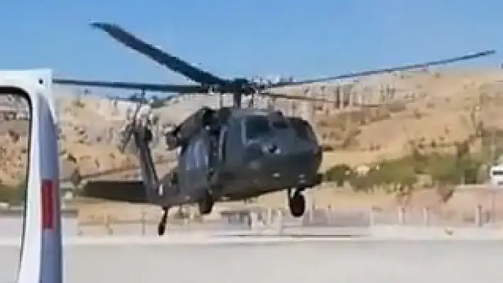 Elazığ'da yaralı, askeri helikopter ile hastaneye yetiştirildi