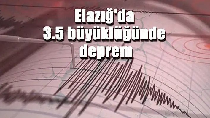 Elazığ'da 3.5 büyüklüğünde deprem