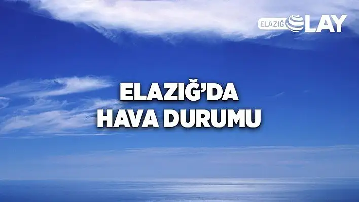 Elazığ'da hava durumu 03-04-2020