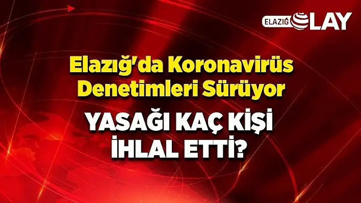 Elazığ'da yasağı kaç kişi ihlal etti