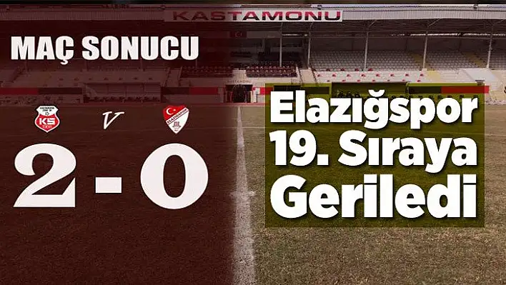 Elazığspor 19. Sıraya Geriledi