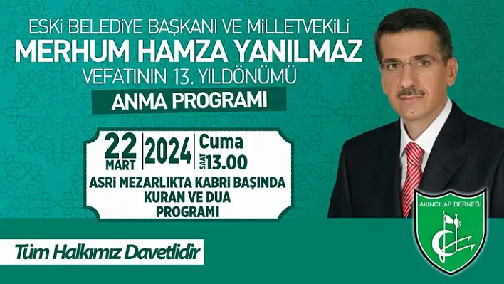 Hamza Yanılmaz vefatının 13. yıldönümünde anılıyor 