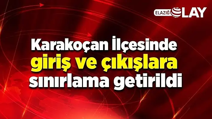 Karakoçan İlçesinde giriş ve çıkışlara sınırlama getirildi