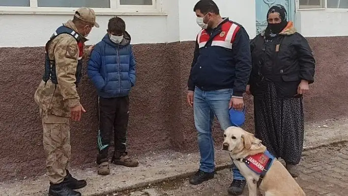 Kayıp çocuğu 6 saat sonra iz takip köpeği buldu