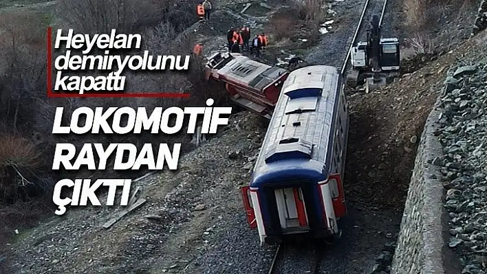 Lokomotif raydan çıktı