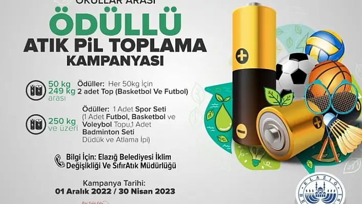 Ödüllü Atık Pil Toplama Kampanyası düzenleniyor 