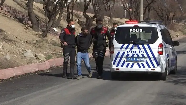 Polis aracıyla kaçmaya çalışan şüpheliyi havaya ateş açarak yakaladı