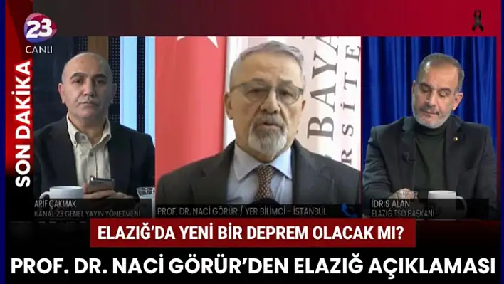 Prof. Dr. Naci Görür'den Elazığ açıklaması