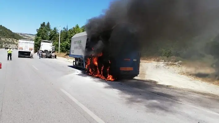 Samsun'da tır yangını