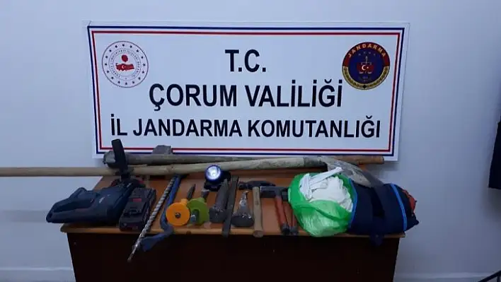 Sungurlu'da kaçak kazıya suçüstü