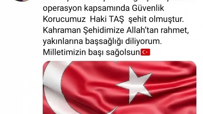 Van'da çatışma: 1 güvenlik korucusu şehit oldu