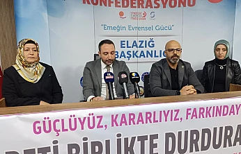 HAK-İŞ Elazığ İl Başkanlığı'ndan 25 Kasım'da Kadına Yönelik Şiddete Karşı basın açıklaması