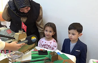 Minik mühendisler eserlerini anlattı