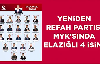 YENİDEN REFAH PARTİSİ BAŞKANLIK DİVANI'NDA 4 ELAZIĞLI İSİM!