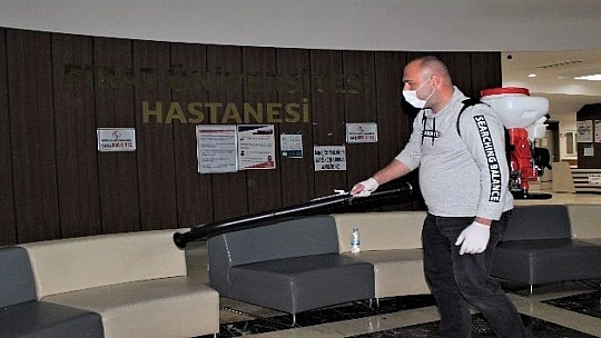 Üniversite Hastanesi'nde ilaçlama ve dezenfekte işlemi yapıldı