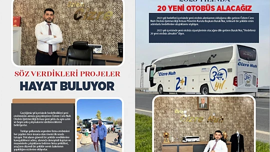Burak Nur: Özlem Cizre Nuh Otobüs İşletmeciliği istikrarlı büyümesini sürdürüyor