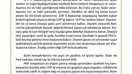 Başkan Şerifoğulları: 'CHP İl Başkanlığı vatandaşına tepeden bakan birilerini görmek istiyorsa dönüp CHP'ye baksın'