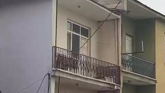 Binanın çatısında mahsur kalan köpeği, itfaiye kurtardı