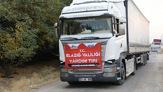 Deprem bölgesi Elazığ'dan İzmir'e 3 tır yardım daha