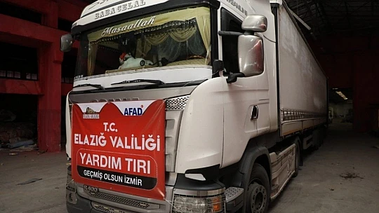 Deprem bölgesi Elazığ'dan İzmir'e 3 tır yardım daha