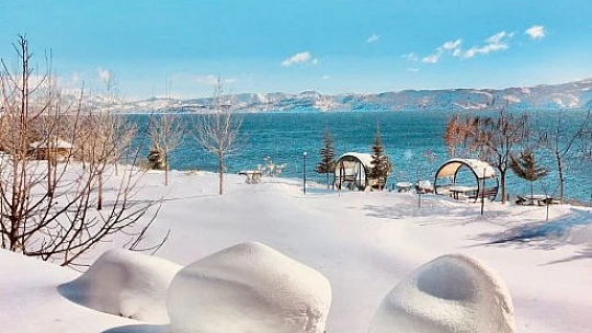 Doğunun gizli denizi Hazar Gölü'nde kış güzelliği