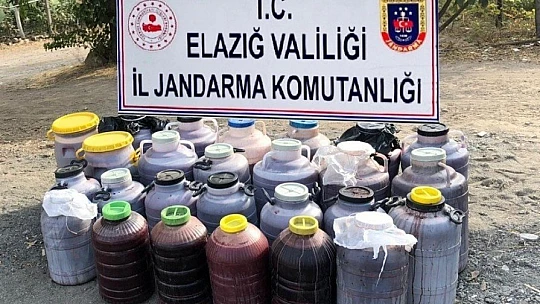 Elazığ'da 1 tondan fazla kaçak içki ele geçirildi