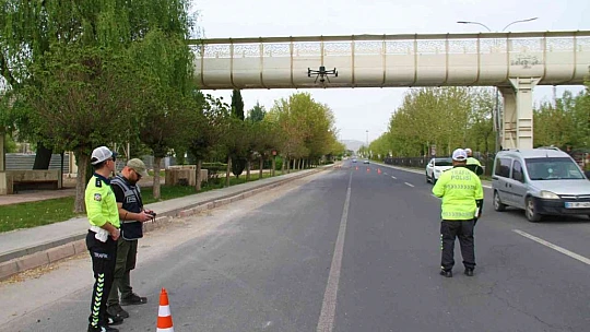 Elazığ'da bayram öncesi drone destekli trafik denetimi