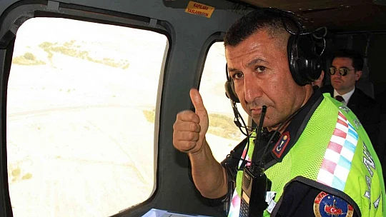 Elazığ'da bayram öncesi helikopter destekli trafik denetimi