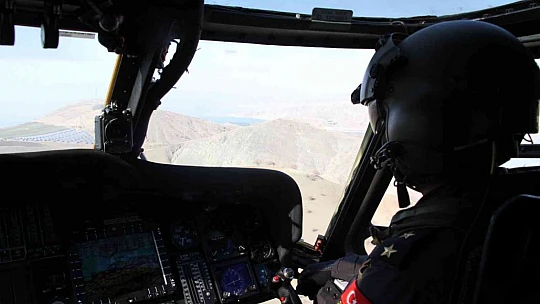 Elazığ'da helikopter destekli trafik denetimi