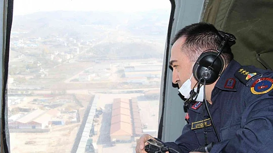 Elazığ'da helikopter destekli trafik denetimi