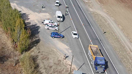 Elazığ'da helikopter destekli trafik denetimi