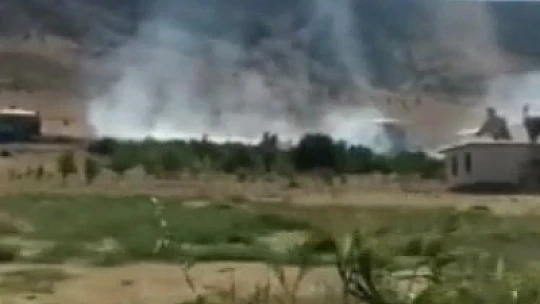 Elazığ'da korkutan yangın: 10 dönüm alan zarar gördü