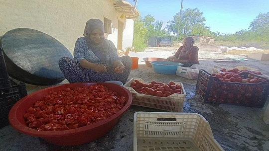 Elazığ'da odun ateşinde salça mesaisi başladı