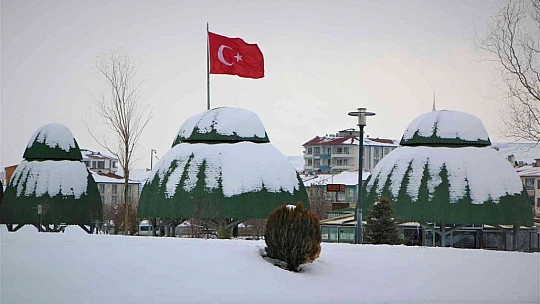 Elazığ'da süs havuzları dondu, ortaya kartpostallık görüntüler çıktı